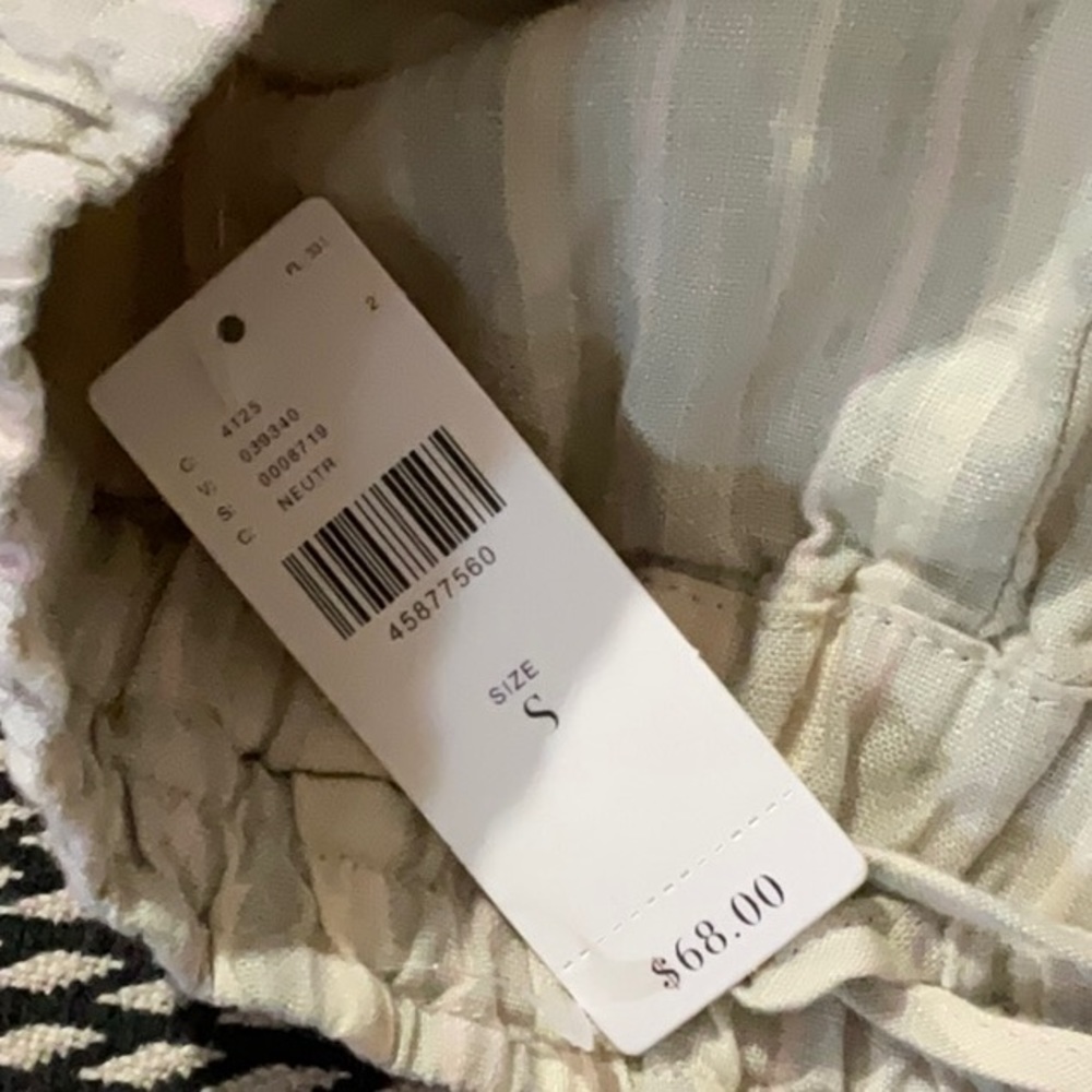 ANTHROPOLOGIE Beachy Linen Short Striped Pull on Drawstring - Picture 12 of 12